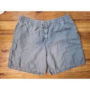 Poetry Women's Shorts Size 18 Heavy Linen Grey Beachy Lagenlook Boho‎ Comfy